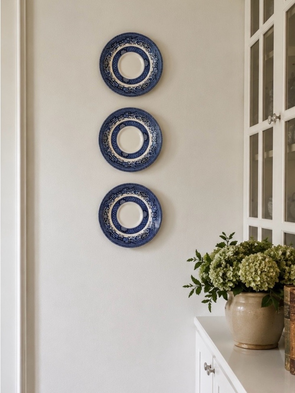 Authentic Churchill China Blue Willow- Set of 3 Small Plates